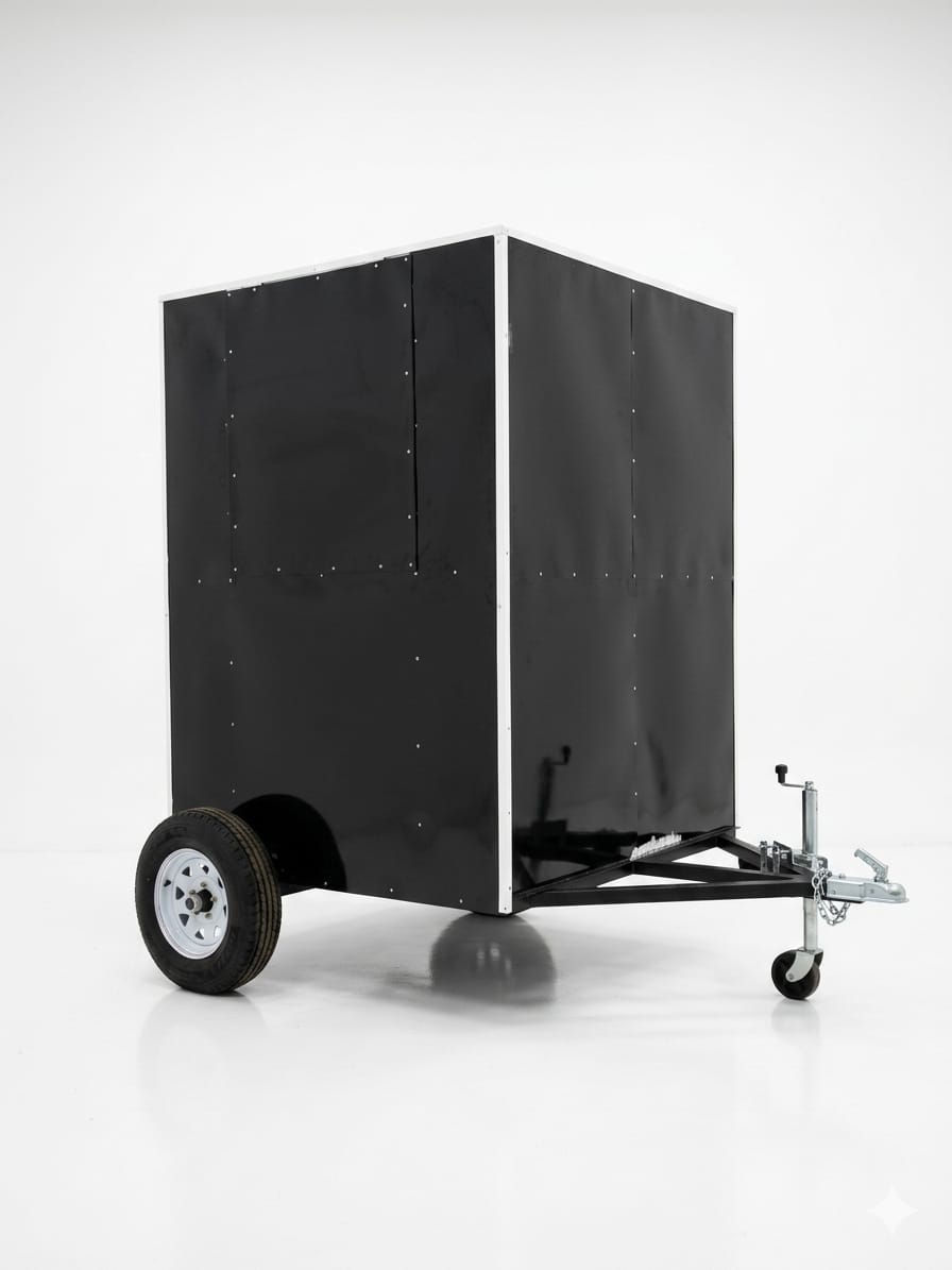 Remolque equipado para venta de hamburguesas, acabado negro premium Kavex